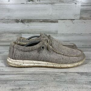 Hey Dude Wally Woven Men's Shoes Comfortable Lightweight Slip On‎ Beige US 14